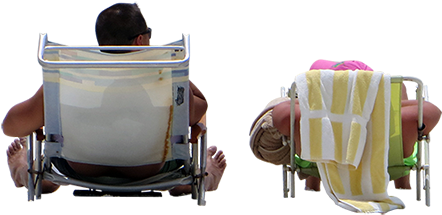 Just Two People Sitting In Beach Chairs Looking Out - People On Beach Chairs Png (450x450), Png Download