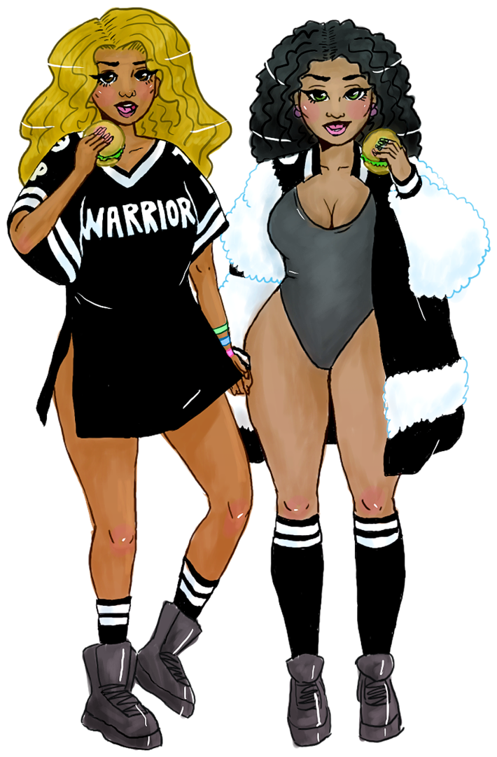 Beyonce Vector Illustration Picture Library Library - Beyonce And Nicki Minaj Transparent (500x667), Png Download