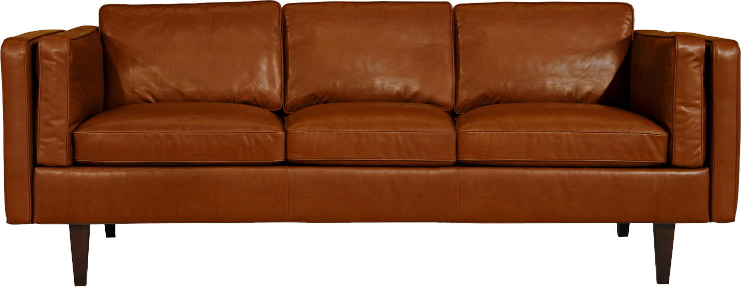 Sofa Png Image - Heal's Chill 4 Seater Sofa In Soft Leather Suede Tobacco (1479x573), Png Download
