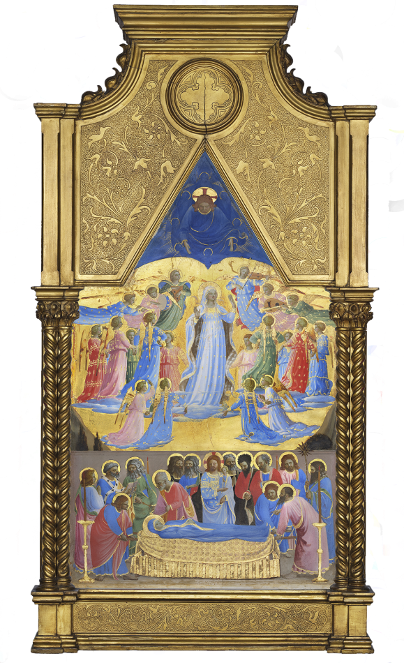 Fra Angelico , Dormition And Assumption Of The Virgin - Fra Angelico (579x950), Png Download