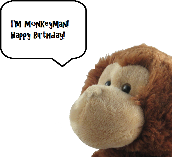 Monkeyman Happy Birthday - Happy Birthday Monkey Man (590x538), Png Download