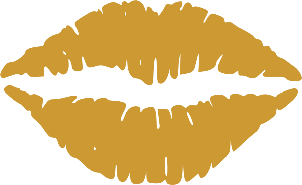 Gold Lips Clipart Clip Art - Clip Art Gold Lips (600x368), Png Download