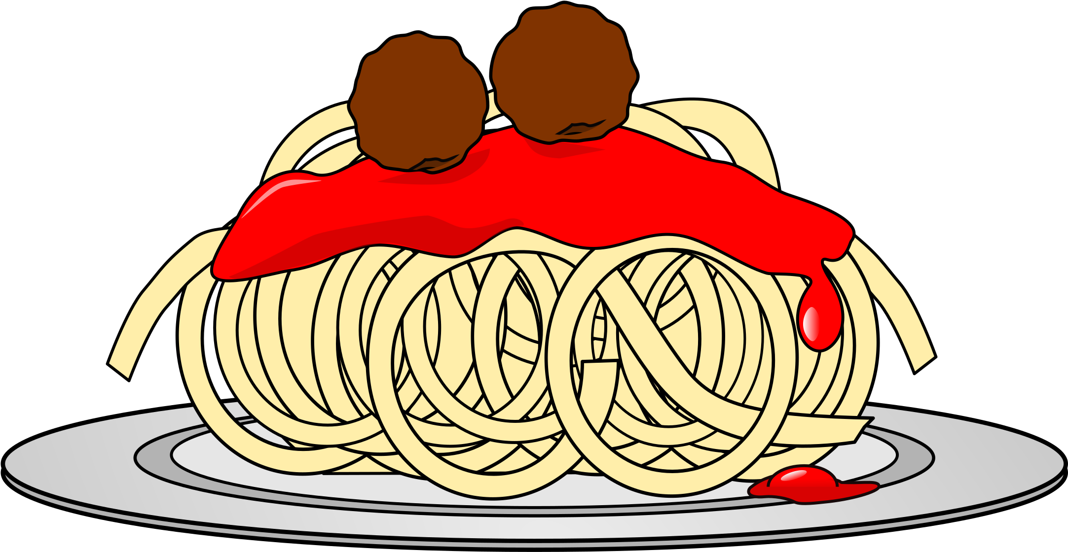 Vector Library Download Spaghetti And Meatballs Monster - Spaghetti Png (2400x1800), Png Download