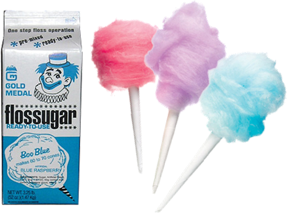 Cotton Candy Free Blue Raspberry - Gold Medal Flossugar, Blue Raspberry - 3.25 Lb Box (648x549), Png Download