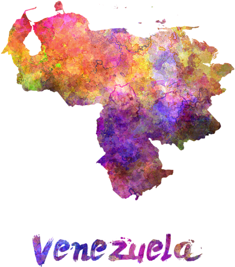 Bleed Area May Not Be Visible - Venezuela Watercolor (560x700), Png Download