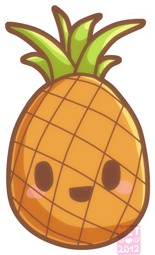 Kawaii Pineapple - Kawaii Drawings Pineapple (305x500), Png Download