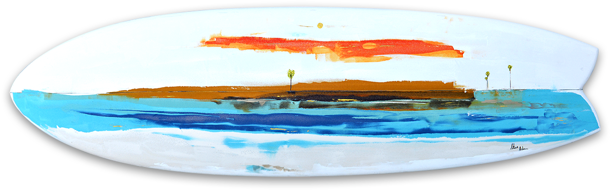 Surfboard Seascape - Surfboard (1200x548), Png Download