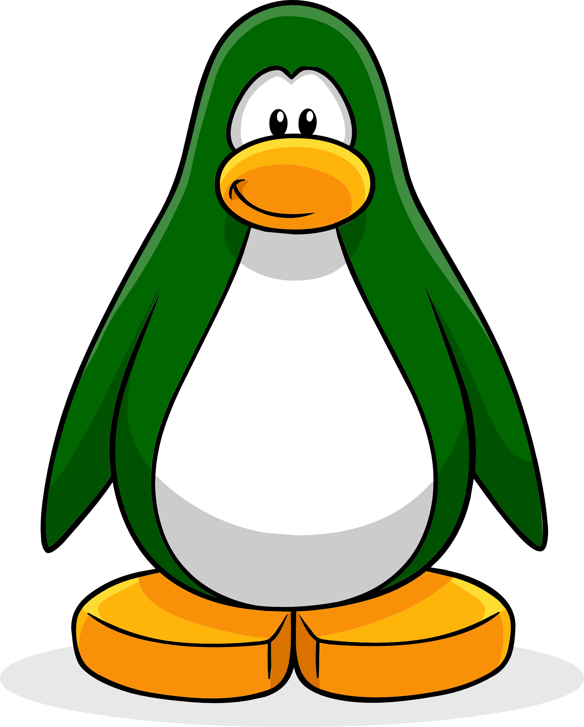 Dark Green Create Penguin - Club Penguin Penguin (2000x2488), Png Download