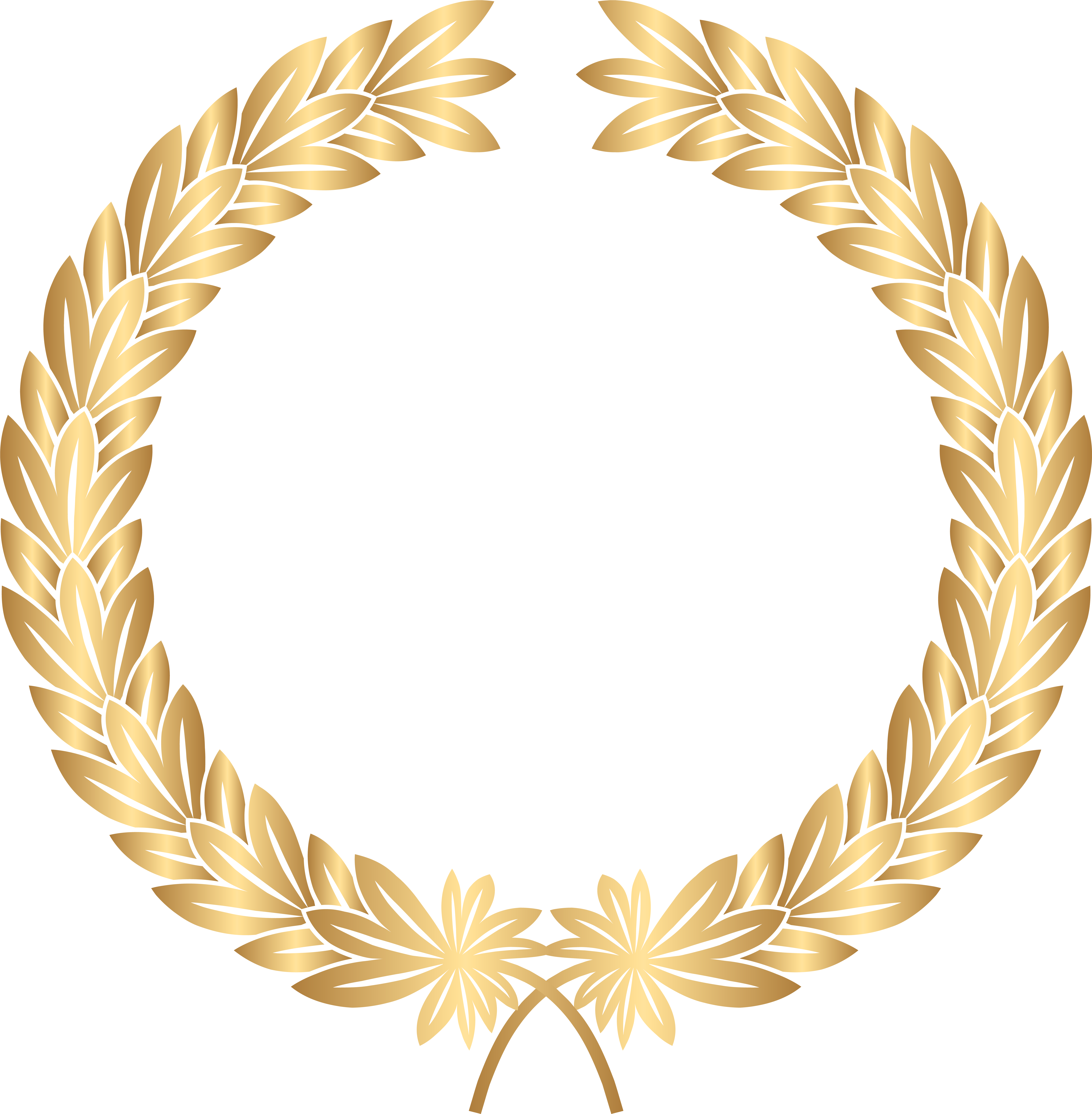 Laurel Wreath Transparent Png Clip Art - Gold Laurel Wreaths Png (588x600), Png Download
