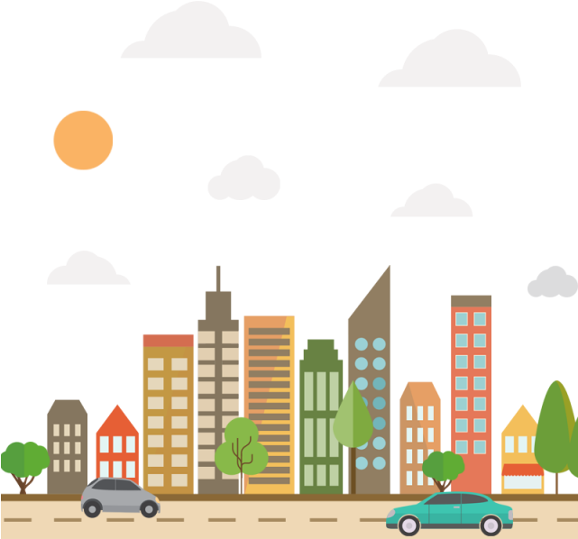 Flat City Road Vector Png, City, Road, Vector Design - City Road Vector Png (640x640), Png Download