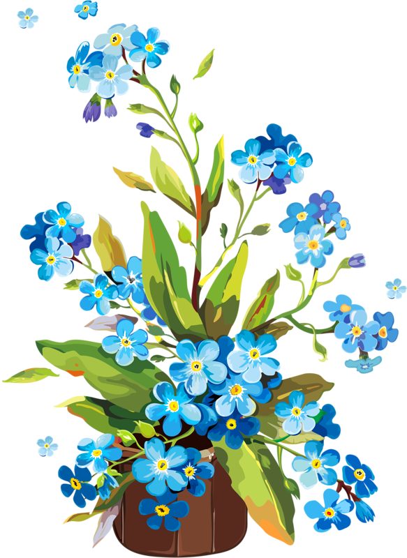 04 - Gouache Flowers (364x500), Png Download