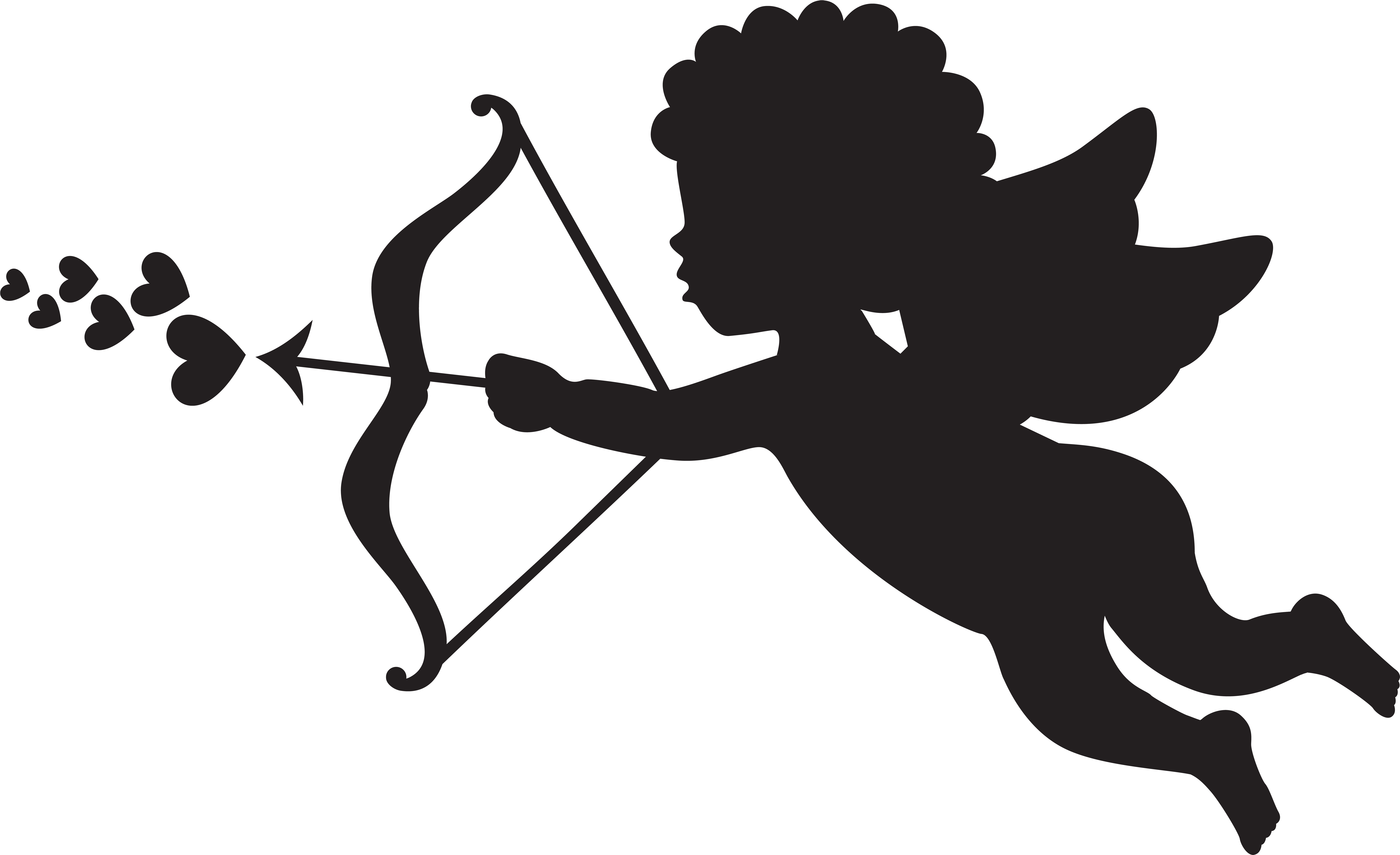Cupid Silhouette Png Clip Art - Cupid Silhouette Clipart (8000x4934), Png Download