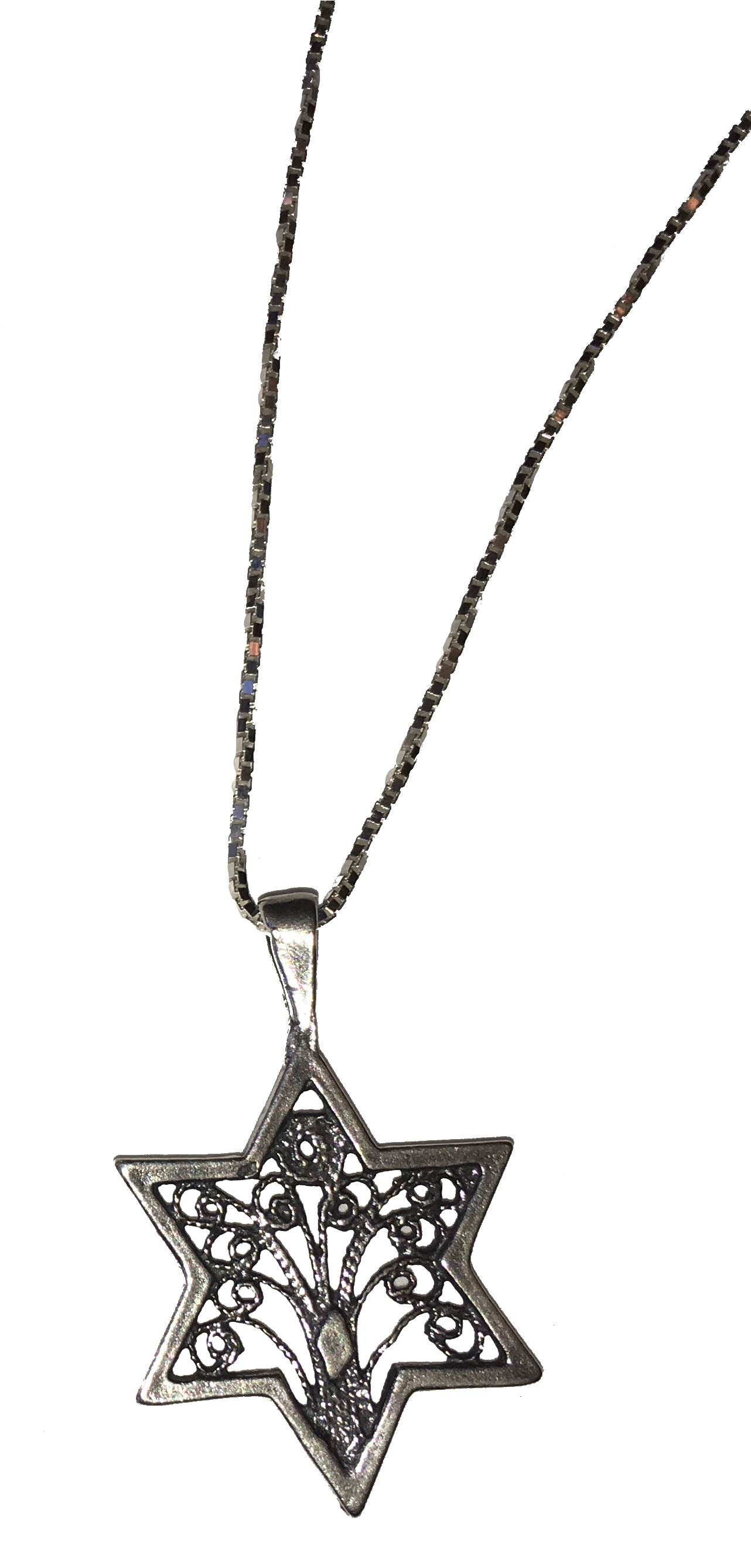 Click On Image To Zoom - Tree Of Life Star Of David Necklace (1283x2728), Png Download