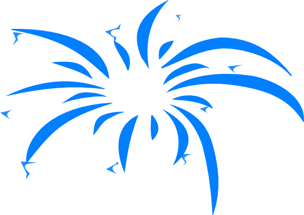 Picture Free Download Exploding Fireworks Blue Clipart - Firework Explosion Clip Art (600x424), Png Download
