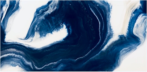 "together We Flow" Fluid Acrylic Inks/resin Wood Block - Painting (492x498), Png Download