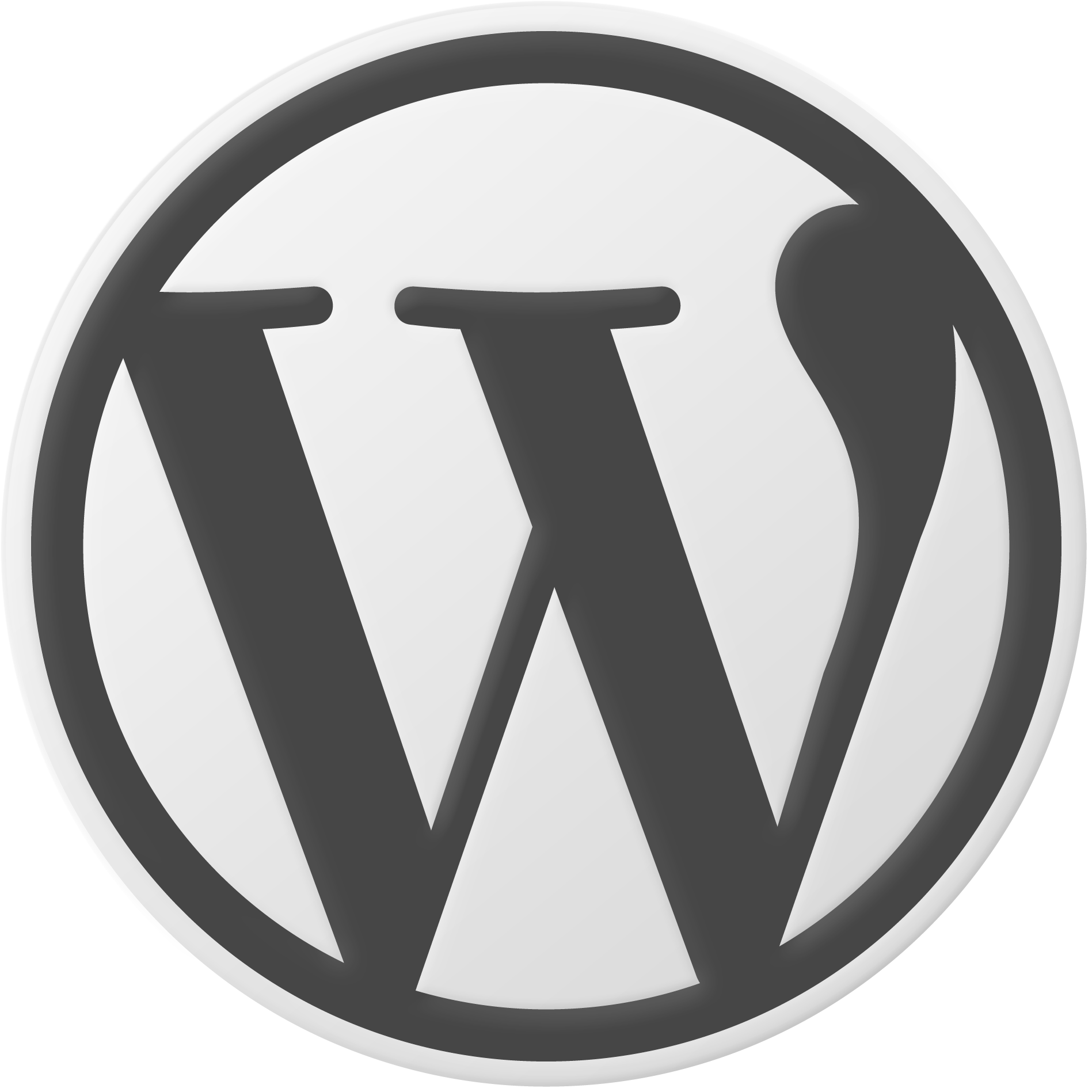 Wordpress Logo Grey Jumbo - Wordpress Logo White Background (2000x2000), Png Download