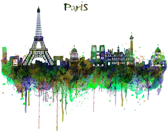 Paris Watercolor (600x471), Png Download