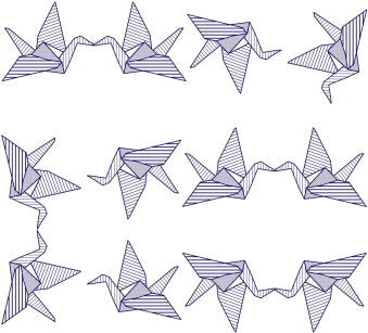 Simple Line White Origami Crane, Simple, Line, Stripe - Vector Graphics (360x360), Png Download