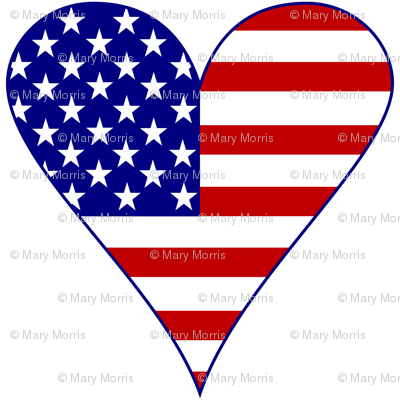 Usa Flag Heart Funky Blue With Border - Lithuania (400x400), Png Download