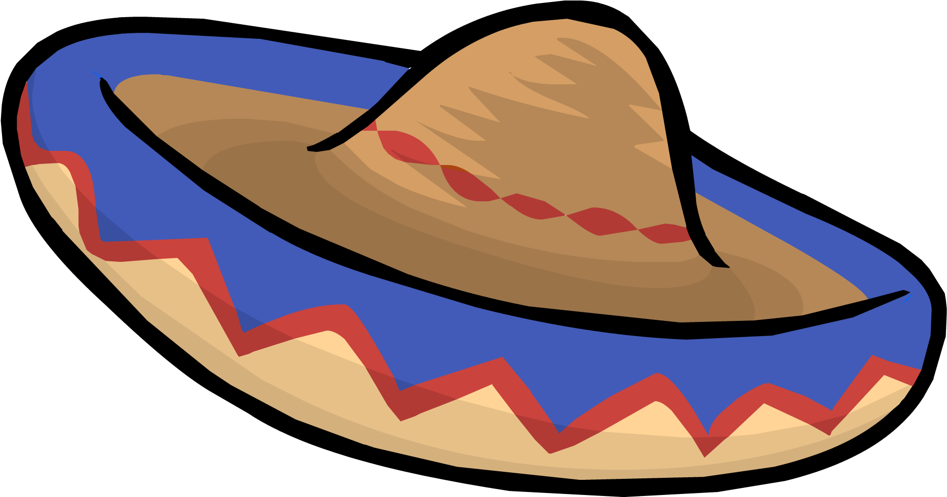 Saturated Sombrero - Club Penguin Rewritten Custom Items (1919x1042), Png Download