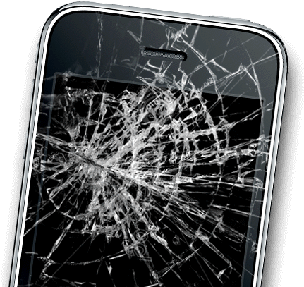 Gorilla Glass 4 Only Survived Half Of Drops From One - Cracked Iphone Screen (465x406), Png Download