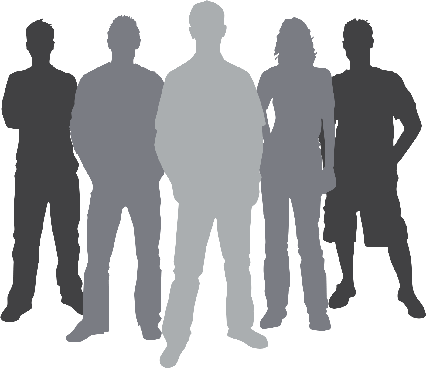 Jpg Library Library People Silhouette Clip Art At Getdrawings - Group Of People Silhouette (1600x1300), Png Download