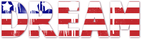 Usa Us Flag Dream Spray Paint Patriotic Am - Red, White & Dream Round Ornament (473x340), Png Download