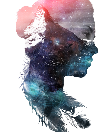 Hipster Feather Girl - Milk (500x500), Png Download