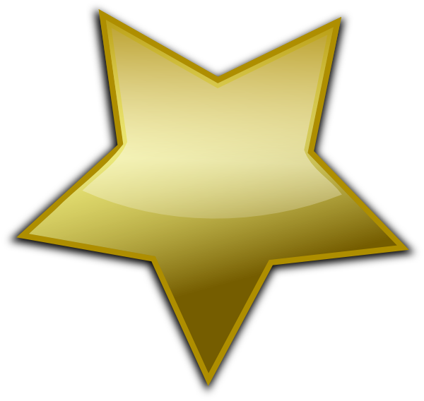 Gold Star Vector Png (600x568), Png Download