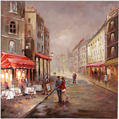 Pn Couple Street View Wd23 -grey Merupakan Lukisan - Painting (533x800), Png Download