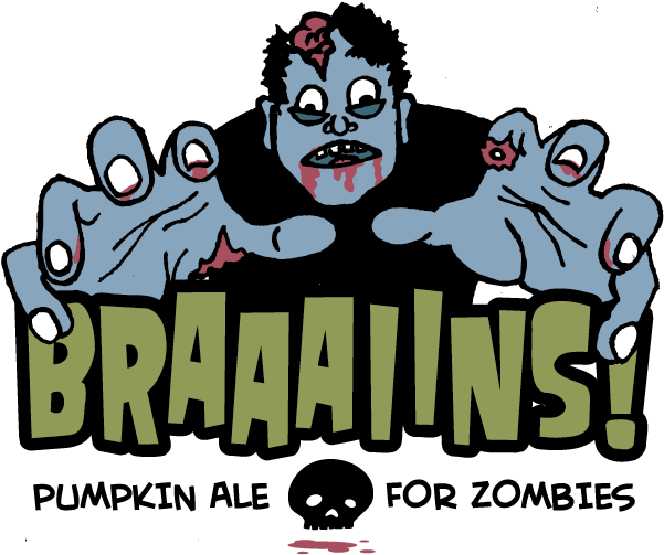 Pumpkin Ale For Zombies Spring House Brewing Co - Braaaiins! - Spring House Brewing Company (800x800), Png Download