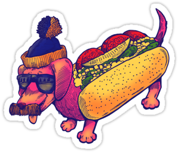 Just A Little Chicago Dog - Hot Dog Hipster (375x360), Png Download