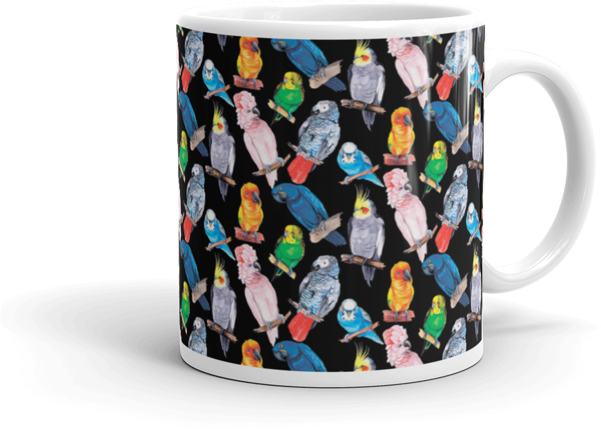 Watercolor Parrot Mug - Watercolor Painting (1000x1000), Png Download