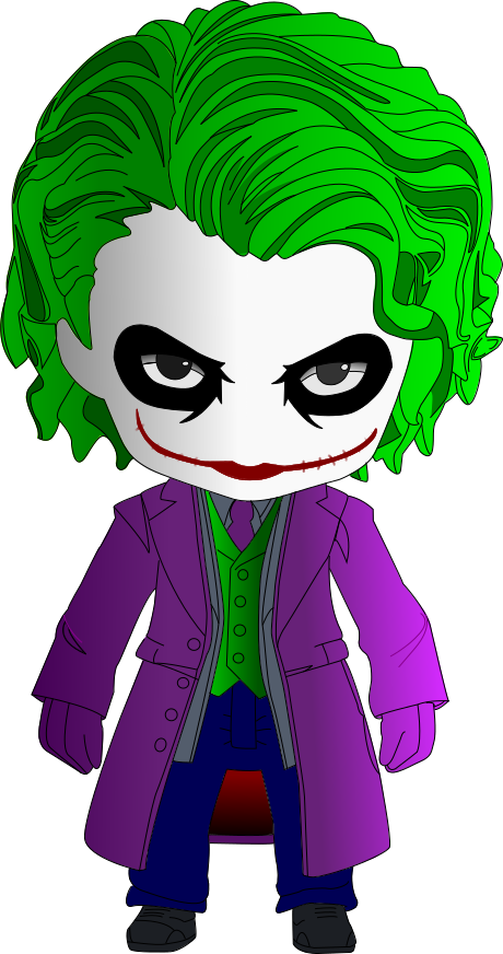 Chibi Joker - Heath Ledger Joker Chibi (460x872), Png Download