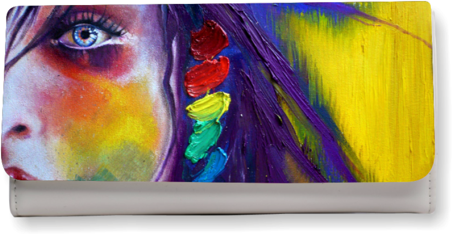 Postal Colour Art Clutch - Abstract Painting Of Faces (900x800), Png Download
