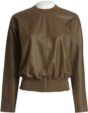 Leather Pullover Jacket - Sweatshirt (509x677), Png Download