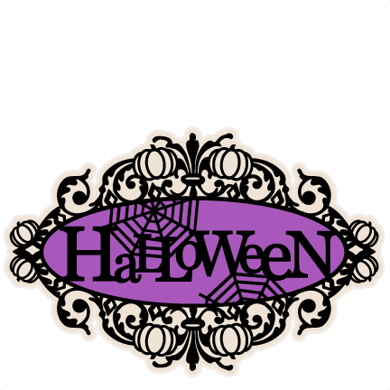 Halloween Title Svg Scrapbook Cut File Cute Clipart - Purple Halloween Frame Png (432x432), Png Download