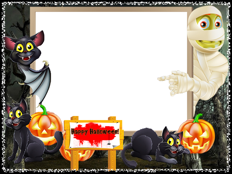 Happy Halloween Frame Png - Marcos De Fotos Halloween (800x600), Png Download