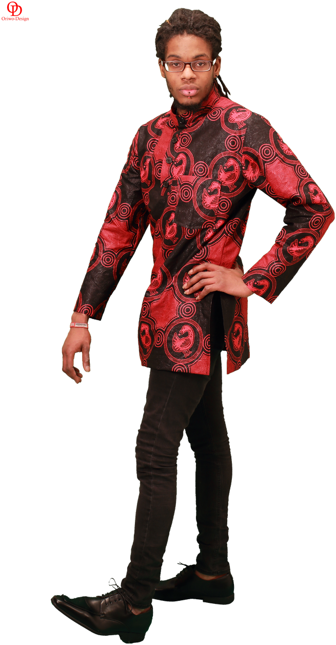 Black And Red African Shirt (719x1280), Png Download