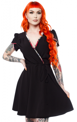 Smak Parlour Wrap Dress Black/plaid - Wrap Dress (400x400), Png Download