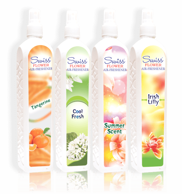 Swiss Flower Liquid Air Freshener Comes In Four Premium - Plastic Bottle (595x633), Png Download