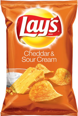 Lay's® Cheddar & Sour Cream Flavored Potato Chips - Lays Cheddar And Sour Cream (334x483), Png Download