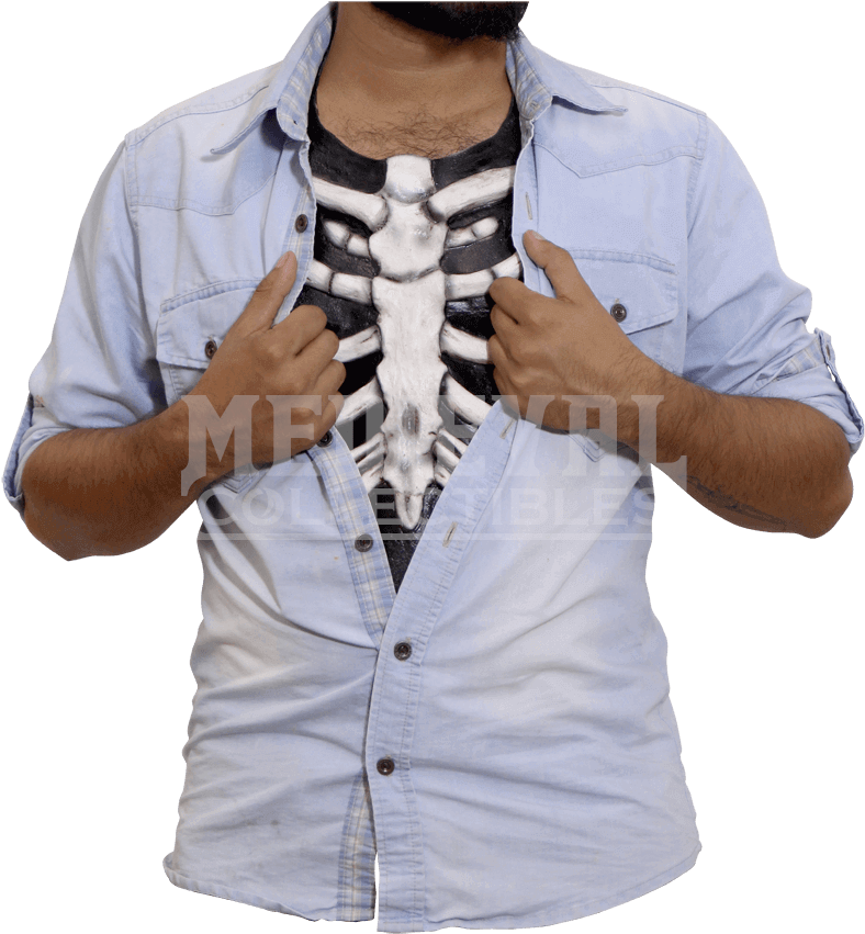 White Ribcage Chest Piece - Costume (850x850), Png Download