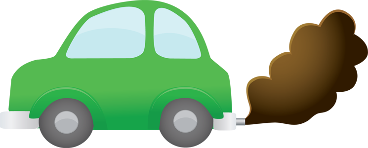 Collection Of Car Pollution Clipart High - Air Pollution From Cars Clipart (745x300), Png Download