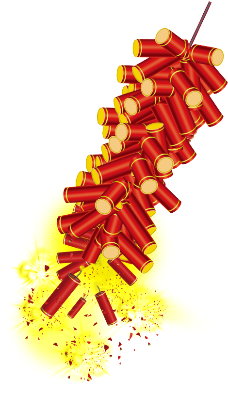 Red Festive Firecrackers - 鞭炮 (1024x1024), Png Download