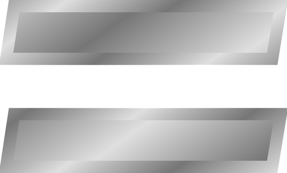 Equality Sign, Letter, Equal, Silver, Equal Sign - Faixa Prata Vetor Png (640x386), Png Download