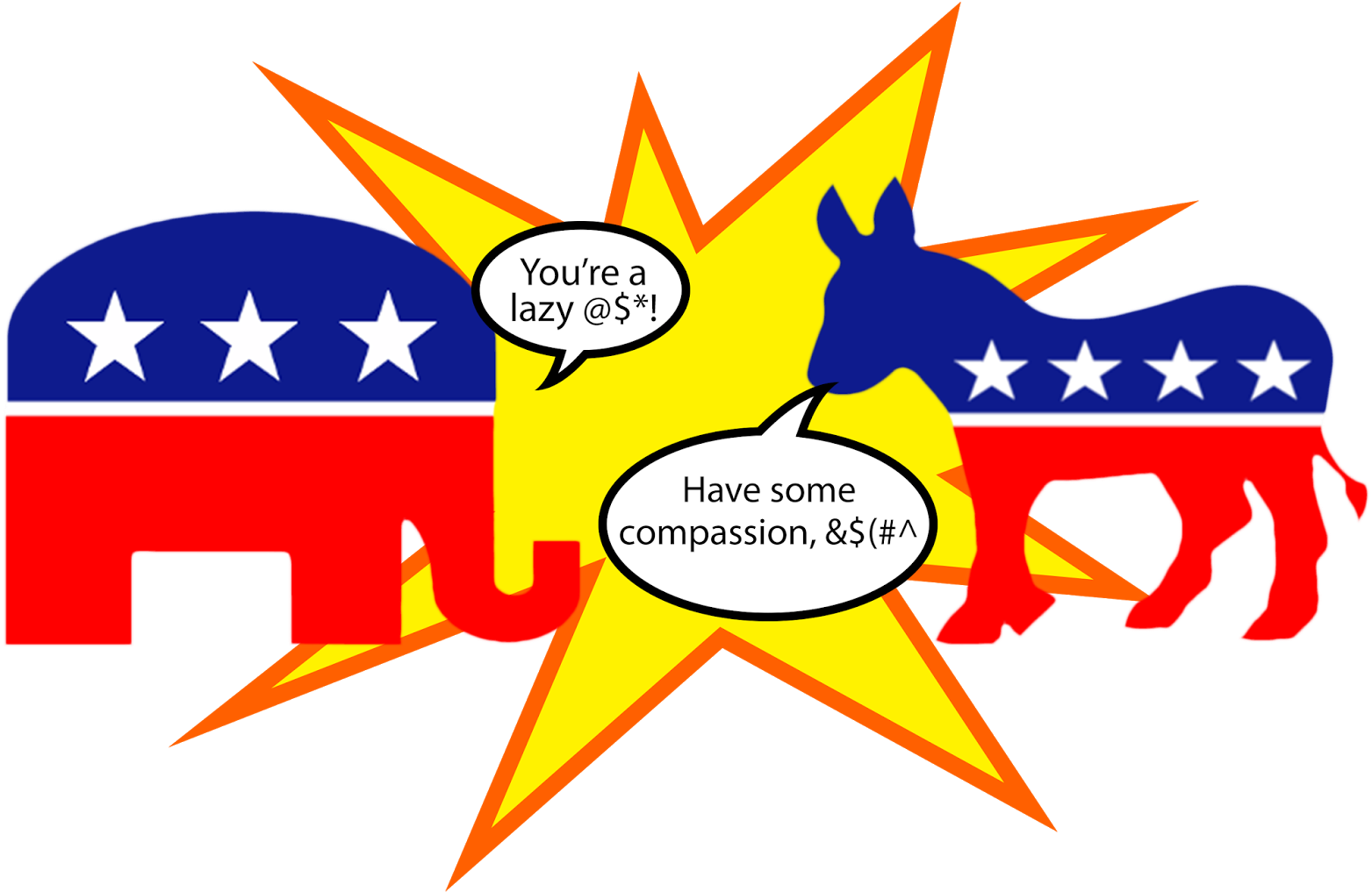 Elephant Republican And Democratic Donkey Bing Images - Republican And Democratic Gif (1600x1048), Png Download