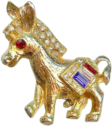 Vintage 1960's Red White Blue Patriotic Democrat Donkey - Figurine (424x424), Png Download
