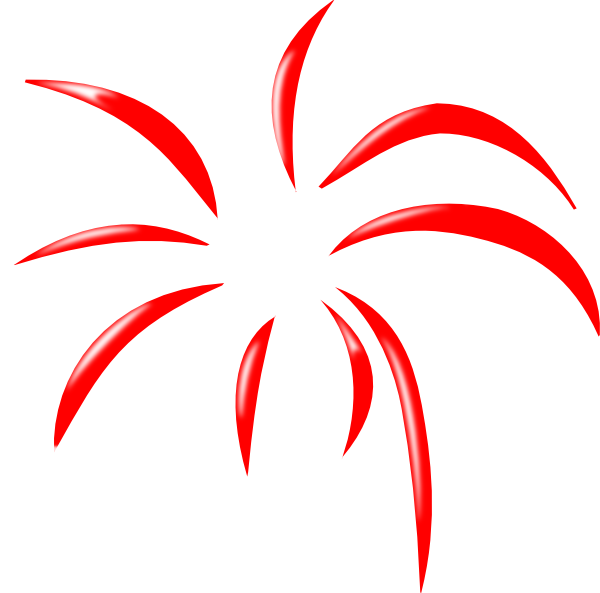 Red Simple Firework Clip Art At Clker - Simple Firework Clipart (600x593), Png Download
