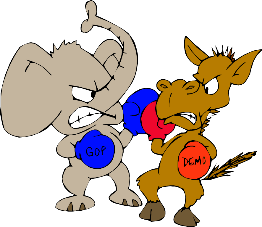 Donkey Clipart Political - Democrat And Republican Clipart (887x795), Png Download